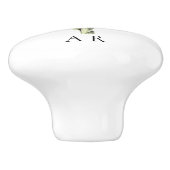 Monogram groene  stijl Artichoke flower Keramische Knop (Zijkant)