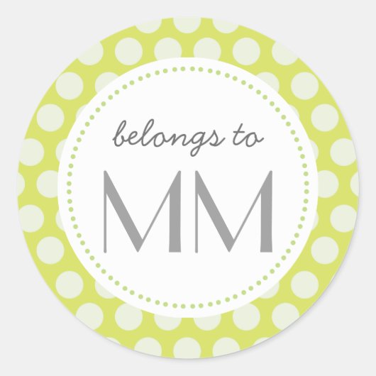 Monogram Groene Stippen - DIY Labels (Voorkant)