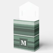 Monogram groene strepen bedankdoosjes (Geopend)