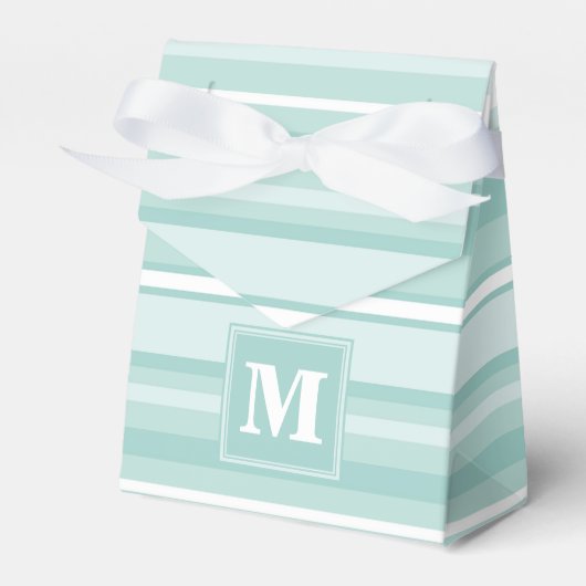 Monogram groene strepen bedankdoosjes (Voorkant Zijde)