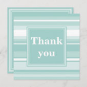 Monogram groene strepen bedankkaart (Voorkant / Achterkant)