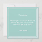 Monogram groene strepen bedankkaart (Achterkant)