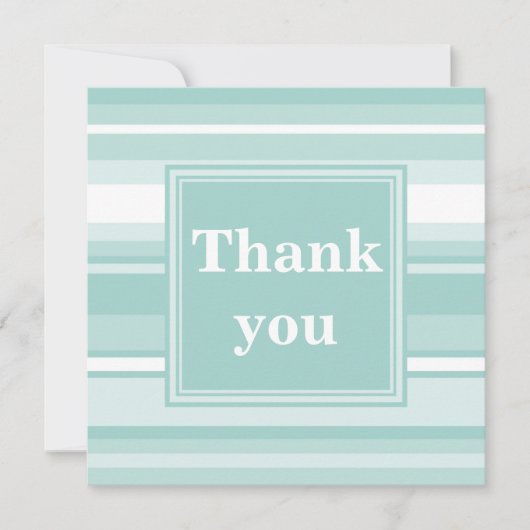Monogram groene strepen bedankkaart (Voorkant)
