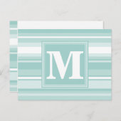 Monogram groene strepen briefkaart (Voorkant / Achterkant)