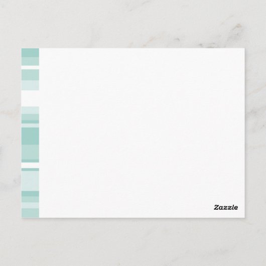 Monogram groene strepen briefkaart (Achterkant)