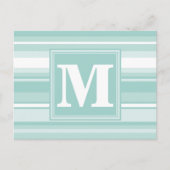 Monogram groene strepen briefkaart (Voorkant)