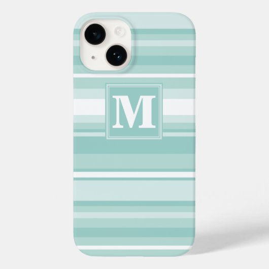 Monogram groene strepen Case-Mate iPhone case (Achterkant)