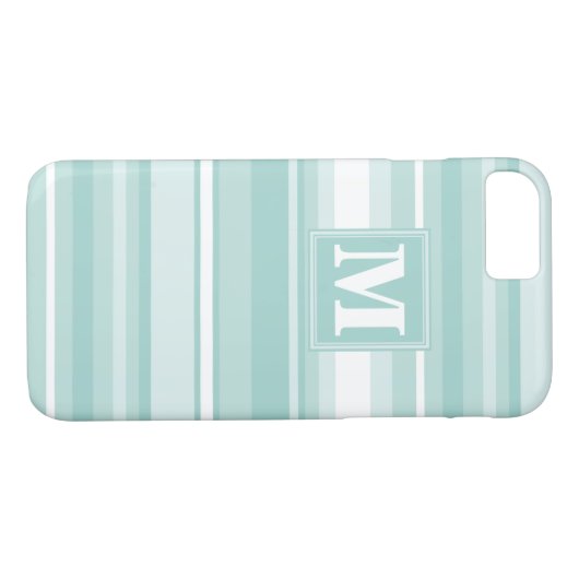 Monogram groene strepen Case-Mate iPhone case (Achterkant (Horizontaal))