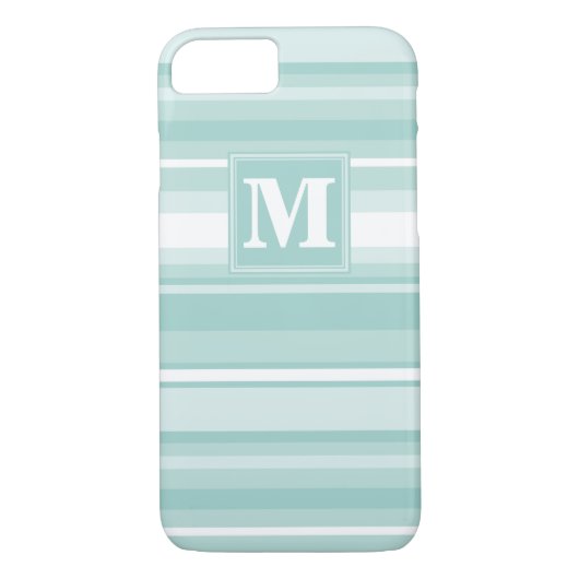 Monogram groene strepen Case-Mate iPhone case (Achterkant)