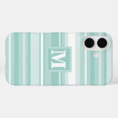 Monogram groene strepen Case-Mate iPhone case (Achterkant (horizontaal))