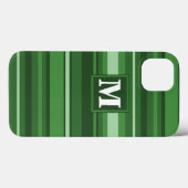 Monogram groene strepen Case-Mate iPhone hoesje (Achterkant (horizontaal))