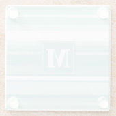 Monogram groene strepen glazen onderzetter (Achterkant)