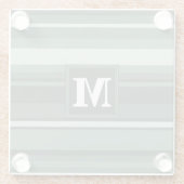Monogram groene strepen glazen onderzetter (Achterkant)