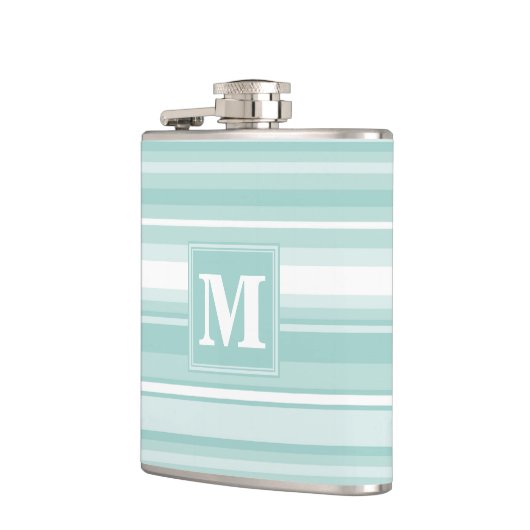 Monogram groene strepen heupfles (Links)