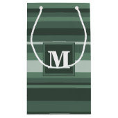 Monogram groene strepen klein cadeauzakje (Achterkant)