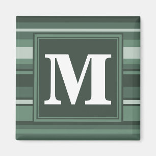 Monogram groene strepen magneet