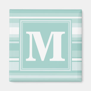 Monogram groene strepen magneet