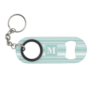 Monogram groene strepen mini flessenopener