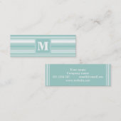Monogram groene strepen mini visitekaartje (Voorkant / Achterkant)