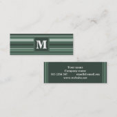Monogram groene strepen mini visitekaartje (Voorkant / Achterkant)