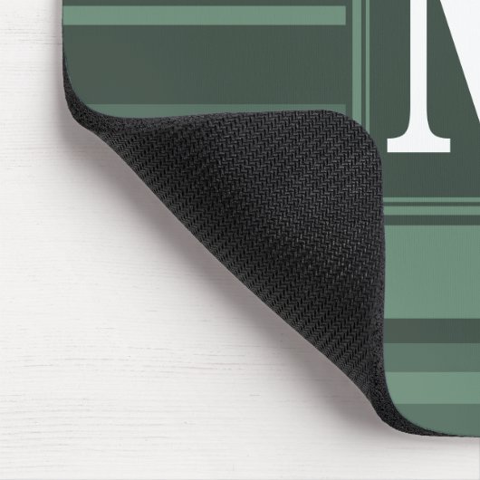 Monogram groene strepen muismat (Hoek)