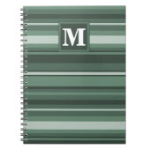 Monogram groene strepen notitieboek (Voorkant)