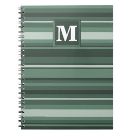 Monogram groene strepen notitieboek