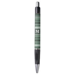 Monogram groene strepen pen