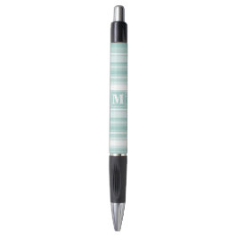 Monogram groene strepen pen