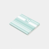 Monogram groene strepen post-it® notes (Schuin)
