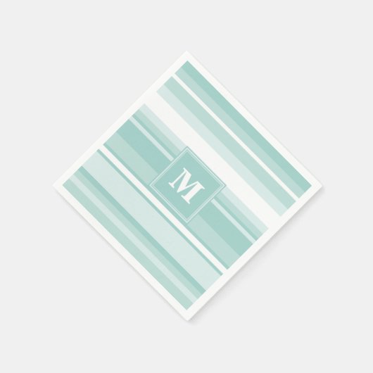 Monogram groene strepen servetten (Hoek)