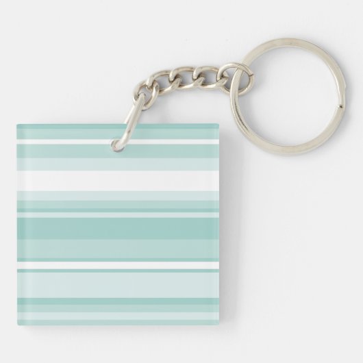 Monogram groene strepen sleutelhanger (Achterkant)