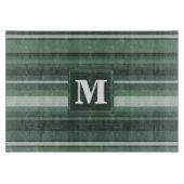 Monogram groene strepen snijplank (Voorkant)