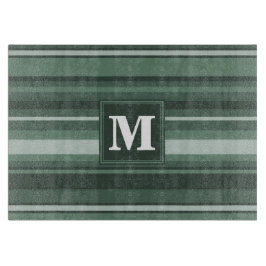 Monogram groene strepen snijplank