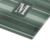 Monogram groene strepen snijplank (Hoek)