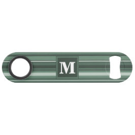 Monogram groene strepen speed flessenopener