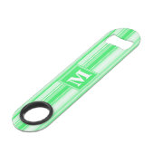 Monogram groene strepen speed flessenopener (Voorkant Gekanteld)