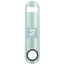 Monogram groene strepen speed flessenopener