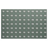 Monogram groene strepen stof (Fat Quarter)