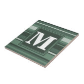 Monogram groene strepen tegeltje (Zijkant)