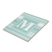 Monogram groene strepen tegeltje (Zijkant)