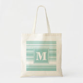 Monogram groene strepen tote bag (Voorkant)