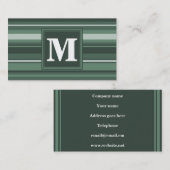 Monogram groene strepen visitekaartje (Voorkant / Achterkant)