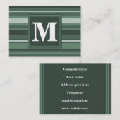 Monogram groene strepen visitekaartje (Voorkant / Achterkant)