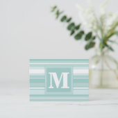 Monogram groene strepen visitekaartje (Staand voorkant)
