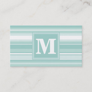 Monogram groene strepen visitekaartje