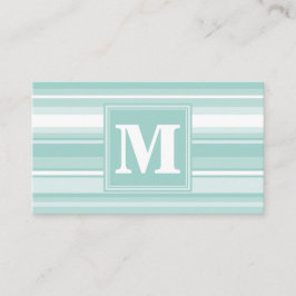 Monogram groene strepen visitekaartje