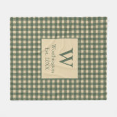 Monogram Groene Tane Bruine Buffalo Plaid Country  Fleece Deken (Voorkant (Horizontaal))