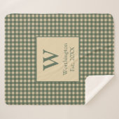 Monogram Groene Tane Kameelbruine Buffalo Plaid La Sherpa Deken (Voorkant (horizontaal))