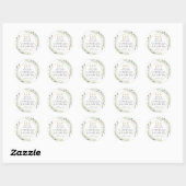 Monogram Groene Toppers Voor Trouwfeest Ronde Sticker (Vel)